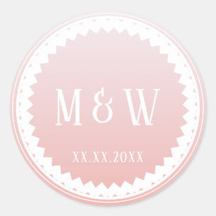Wedding Party Pink Ombre Classic Round Sticker