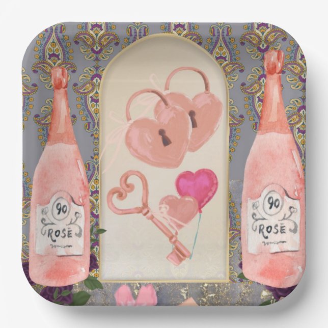 wedding Party place  Paper Plate (Front)