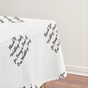 Wedding Party Reception Table Typography  Tablecloth