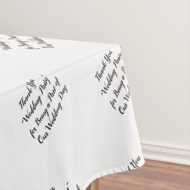 Wedding Party Reception Table Typography  Tablecloth (In Situ)