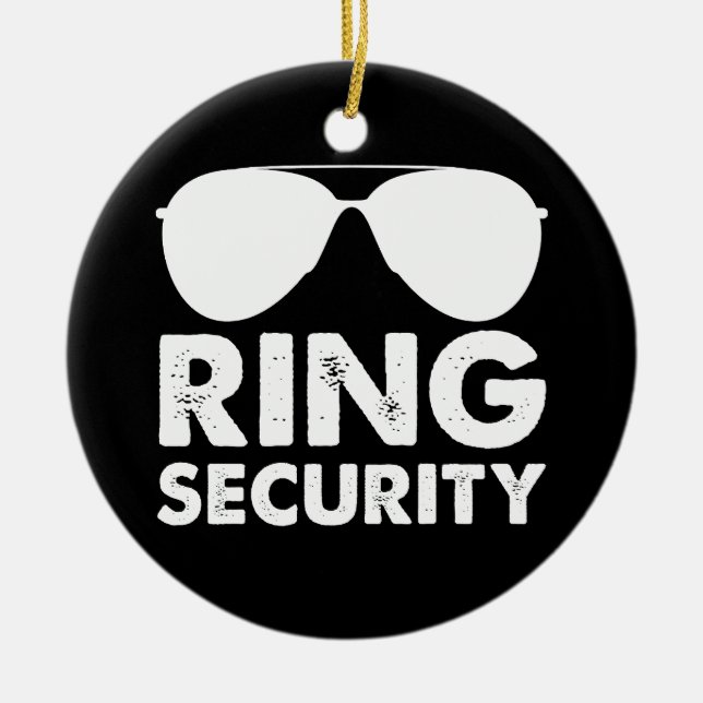 Wedding Party Ring Security Wedding Ring Ceramic Ornament (Front)