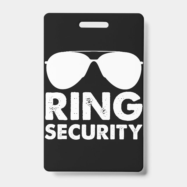 Wedding Party Ring Security Wedding Ring ID Badge (Front)