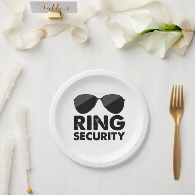 Wedding Party Ring Security Wedding Ring Paper Plate (Wedding)