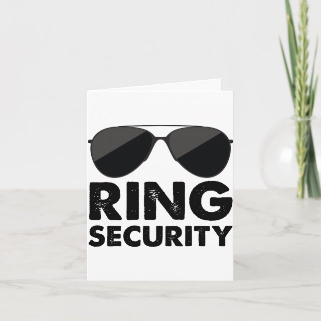 Wedding Party Ring Security Wedding Ring Thank You Card (Front)