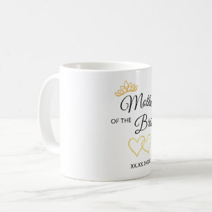 Wedding Party Role & Date Elegant Design Coffee Mug