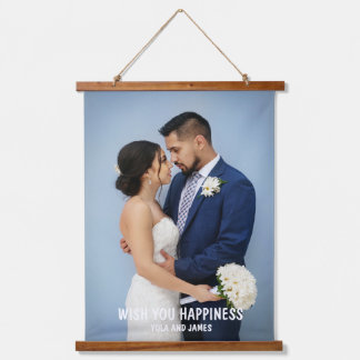 Wedding Party Script Photo Overlay Hanging  Tapestry