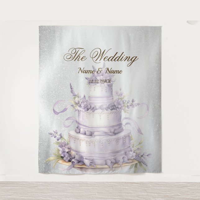 Wedding Party Silver Glitter Sparkle Elegant Tapestry (Front)