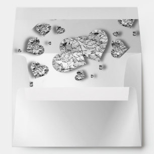 Wedding Party Silver Hearts Grey Elegant Envelope
