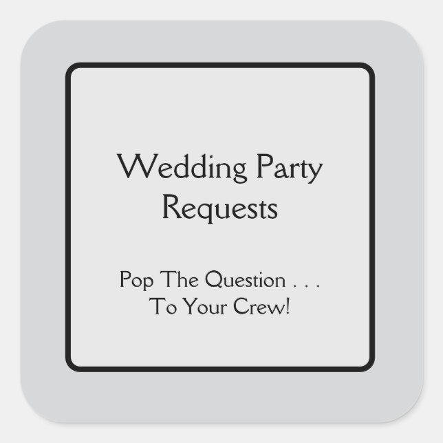 Wedding Party Square Sticker (Front)