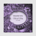 Wedding Party Thank You Purple Floral Elegant Magnet<br><div class="desc">Wedding Party Thank You Purple Floral Elegant magnet. Unique,  beautiful,  stylish design. Easy to be personalised. Font style,  size and colours can be changed. Matching items available.</div>