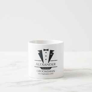 Wedding Party Tuxedo Gifts Groomsman Espresso Cup