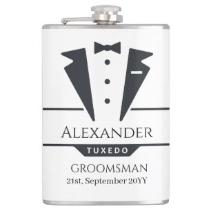 Wedding Party Tuxedo Gifts Groomsman Hip Flask