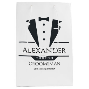 Wedding Party Tuxedo Gifts Groomsman Medium Gift Bag