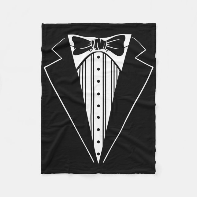 Wedding Party Tuxedo Matching Bachelor Party Funny Fleece Blanket (Front)