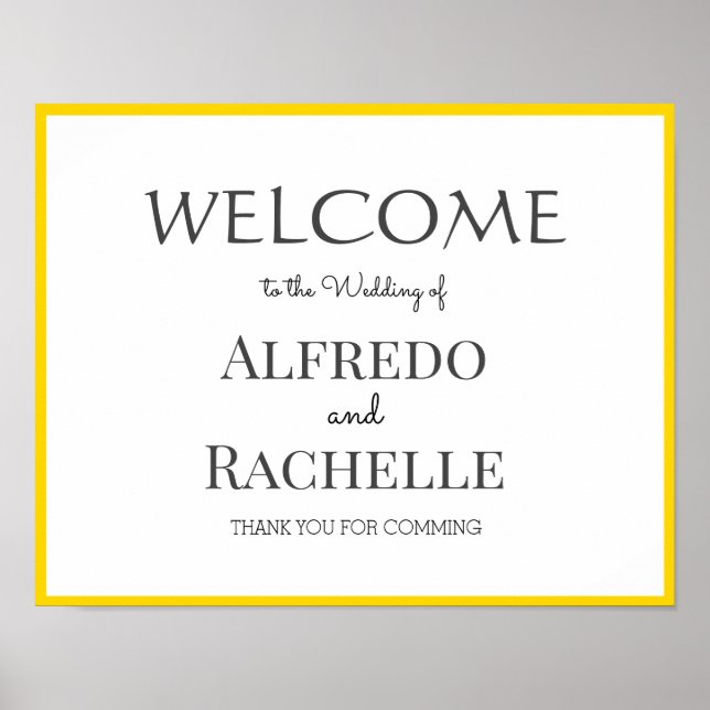 Wedding Party Welcome  Poster (Front)