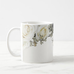 Wedding Party White Floral Greenery Beige Modern Coffee Mug
