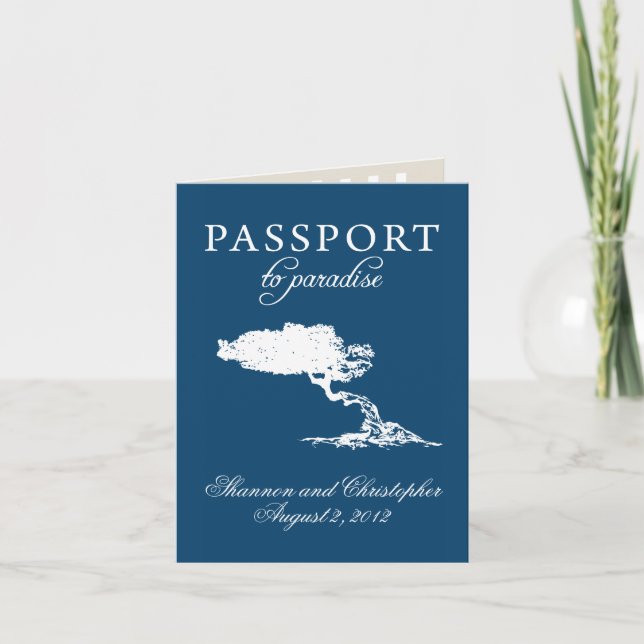 Wedding Passport Invitation to Aruba (Front)