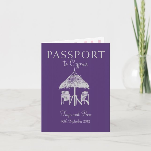 Wedding Passport Invitation to Cyprus (Front)