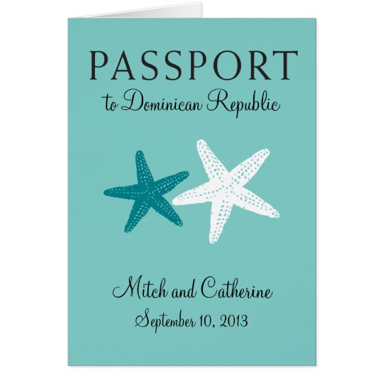 Wedding Passport Invitation to Dominican Republic