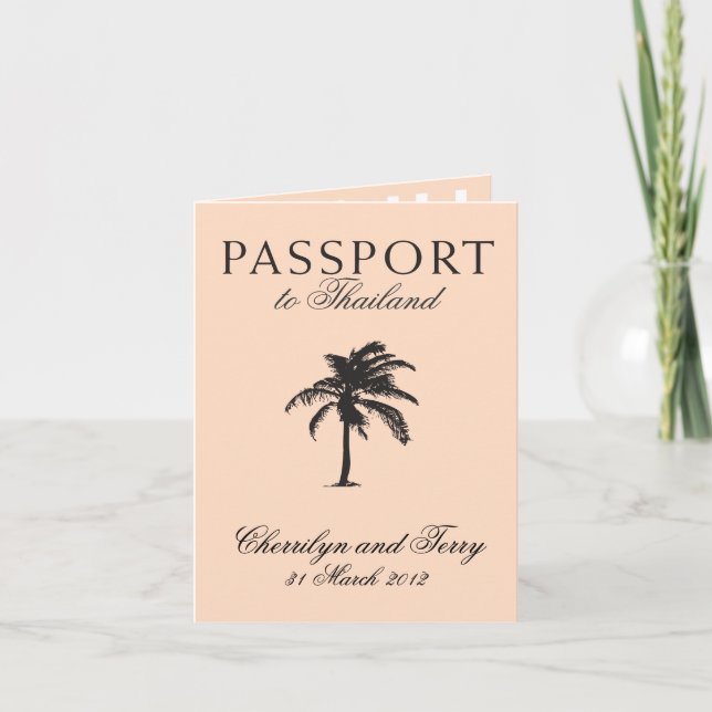 Wedding Passport Invitation to Thailand (Front)