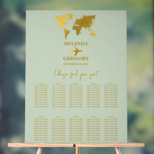 Wedding Passport Sage Green Gold Seating Chart