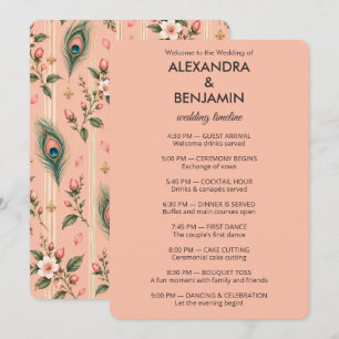 Wedding Peacock Botanical Vintage Floral Program