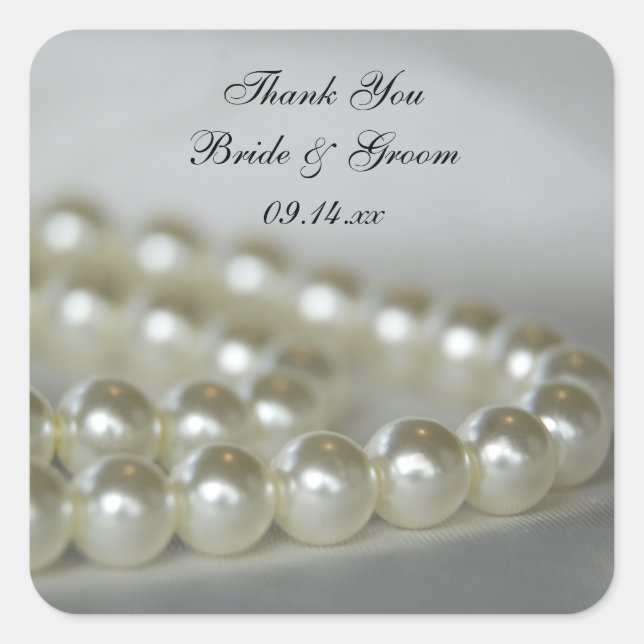 Wedding Pearls Thank You Favour Tag (Front)