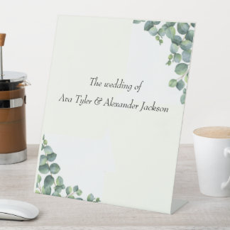 Wedding pedestal sign
