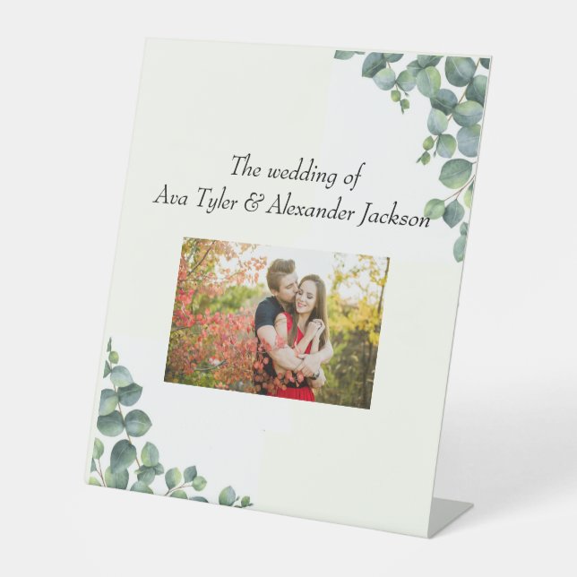 Wedding Pedestal sign with photo (Front)