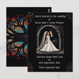 Wedding Personalised Invite Cartoon Image Postcard