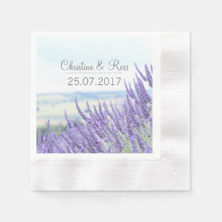 Wedding personalised lavender napkins