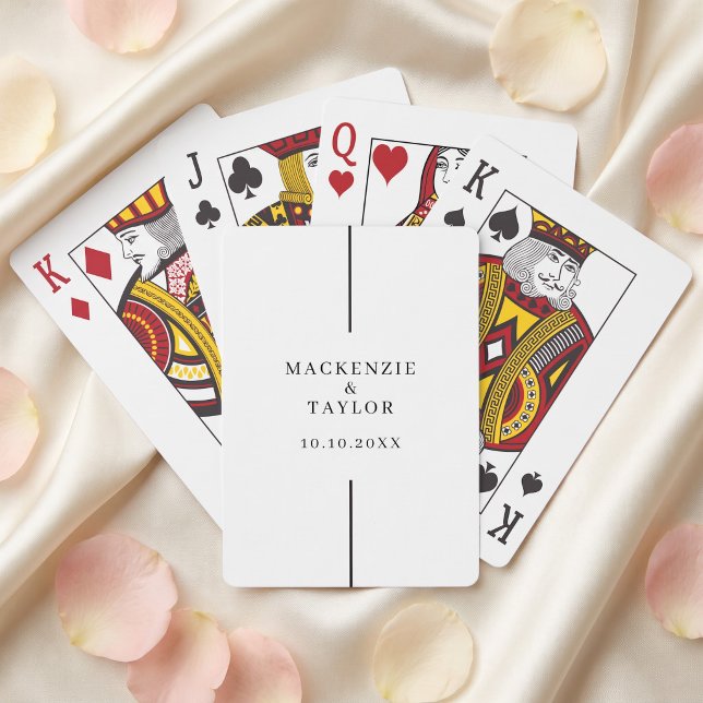 Wedding Personalised Name and Date Playing Cards (Wedding Day Newly Wed Personalized Names and Date Playing Cards by Ricaso. Wedding reception favors)