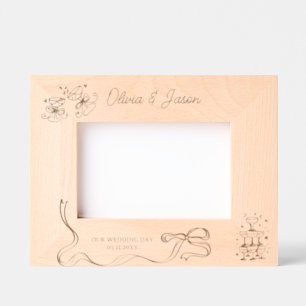 Wedding Personalised name Bow champagne tower Etched Frames