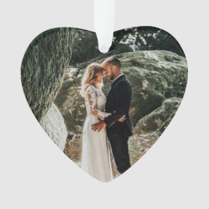 Wedding Photo 1st Christmas as Husband Wife Ornament