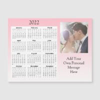 Wedding Photo 2022 Mini Calendar Magnetic Invita