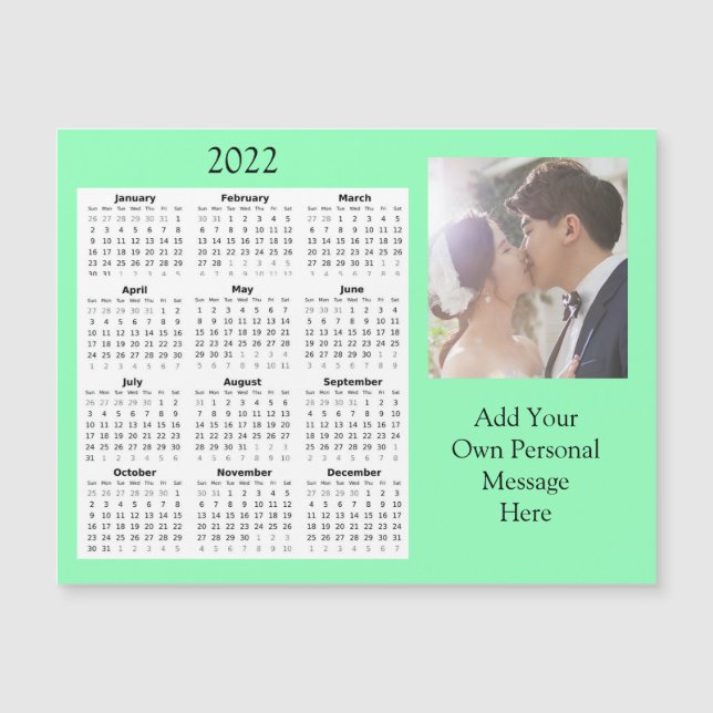 Wedding Photo 2022 Mini Calendar  Magnetic Invitat Invitation (Front)