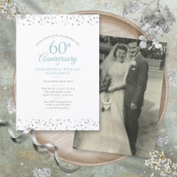 Wedding Photo 60th Anniversary Hearts Confetti