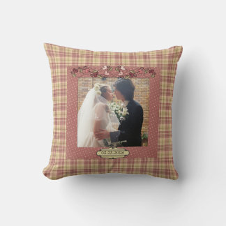 Wedding Photo and Date Throw Pillow