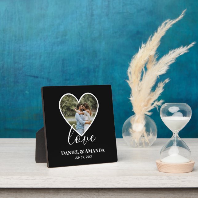 Wedding Photo Black Heart Frame Modern Calligraphy (Insitu)