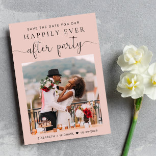 Wedding Photo Blush Reception Save the Date Announcement