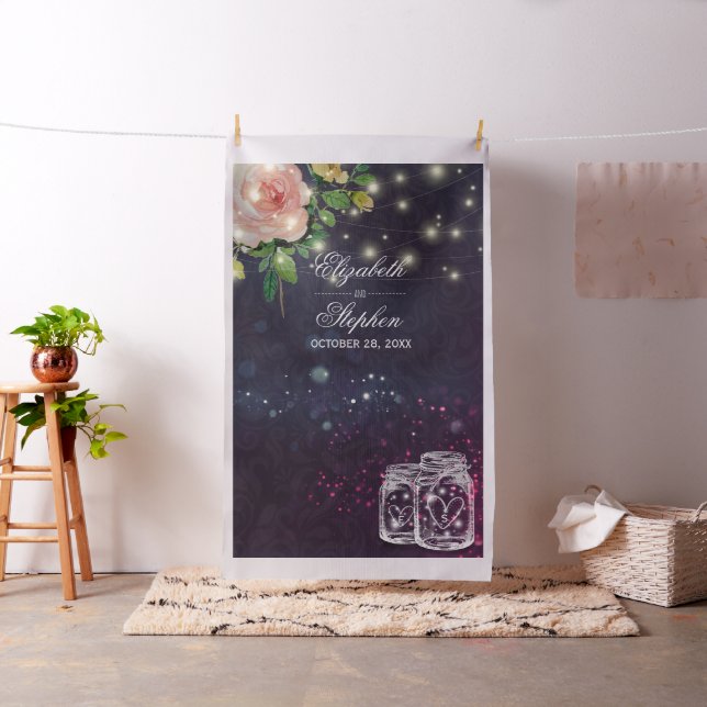 Wedding Photo Booth Backdrop Chic Floral Mason Jar (In Situ)
