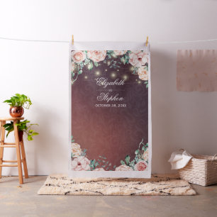 Wedding Photo Booth Backdrop Floral String Lights