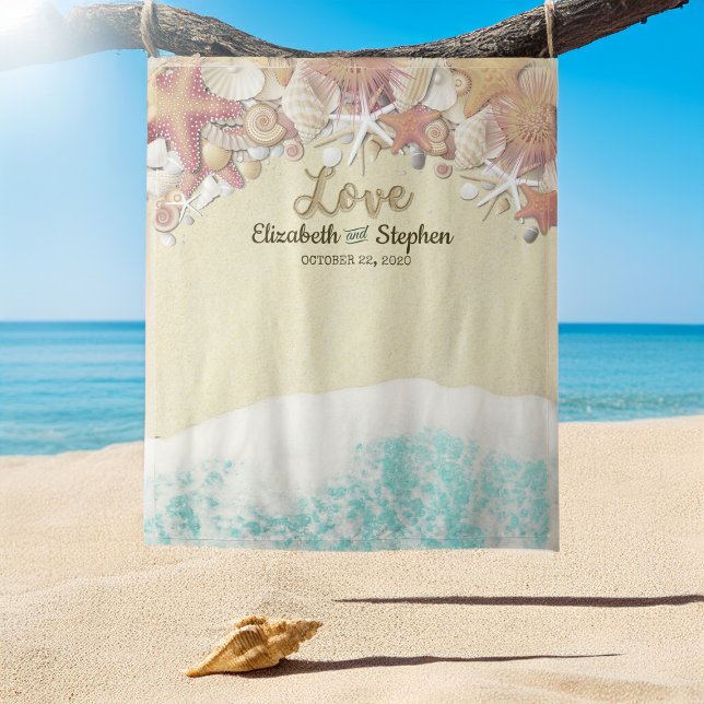 Wedding Photo Booth Backdrop Summer Beach Starfish Tapestry (Creator Uploaded)