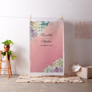 Wedding Photo Booth Backdrop Watercolor Succulents