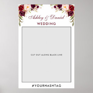 Wedding Photo Booth Prop Burgundy Poster