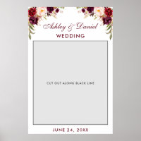Wedding Photo Booth Prop Burgundy