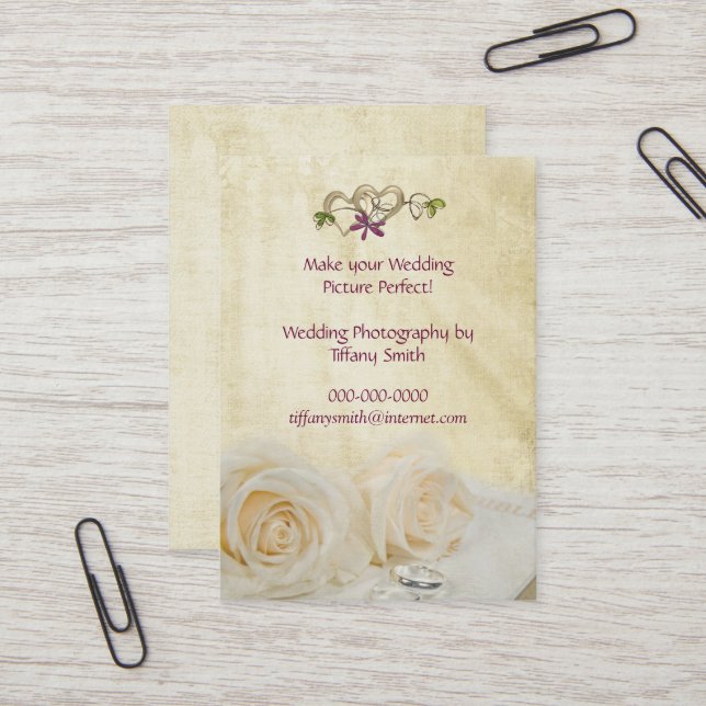 Wedding Photo Business Card (Front/Back In Situ)