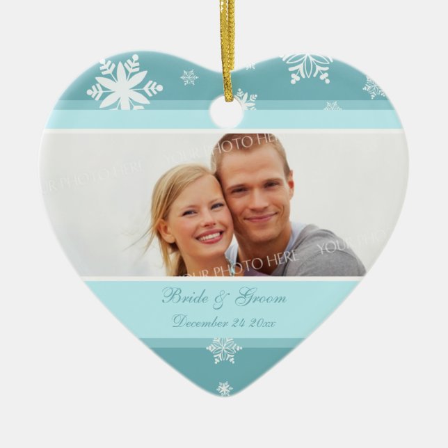 Wedding Photo Christmas Ornament (Front)