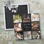 Wedding Photo Collage Thank You Personalised Magnet<br><div class="desc">Personalise with your eight favourite wedding photos,  name and special date to create a unique photo collage,  memory and gift. A lovely keepsake to treasure! You can customise the background to your favourite colour. Designed by Thisisnotme©</div>