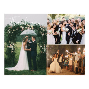 Wedding Photo Collage Thank You Postcard